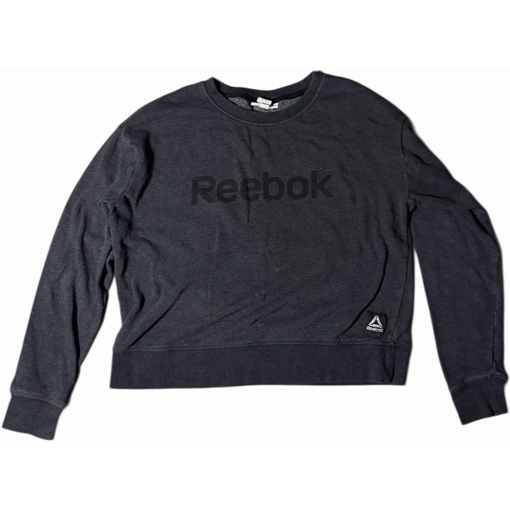 Women's Black Reebok Long Sleeve Sweatshirt Size Medium Pre-Owned